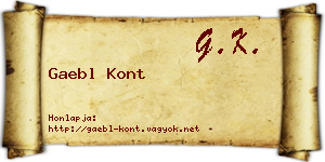 Gaebl Kont névjegykártya
